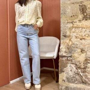 Jean droit SOLANGE – Denim clair