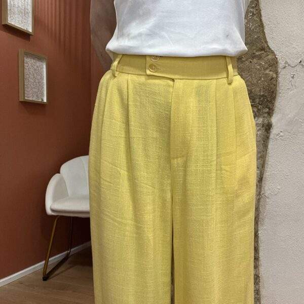 Pantalon fluide FELIX – Jaune mimosa – Image 2