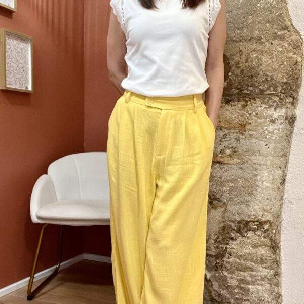 Pantalon fluide FELIX – Jaune mimosa – Image 3