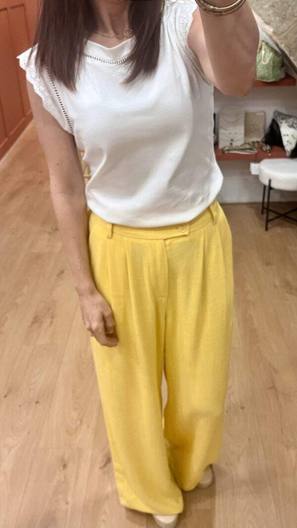 Pantalon fluide FELIX – Jaune mimosa – Image 7