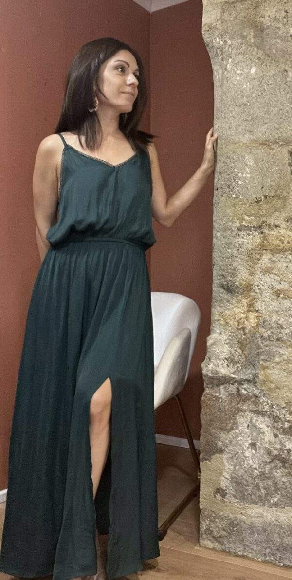 Robe fluide ELENA – Vert sapin – Image 5
