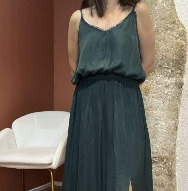 Robe fluide ELENA – Vert sapin – Image 6