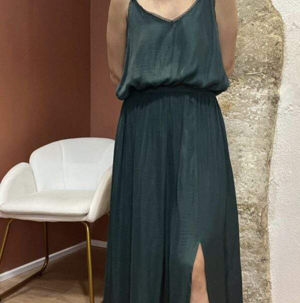 Robe fluide ELENA – Vert sapin – Image 8