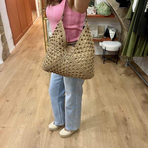 Sac LOULOU – Porté travers en paille & effet crochet – Image 3