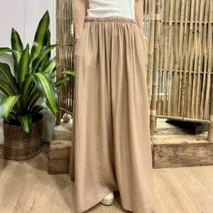 Jupe fluide camel LISE