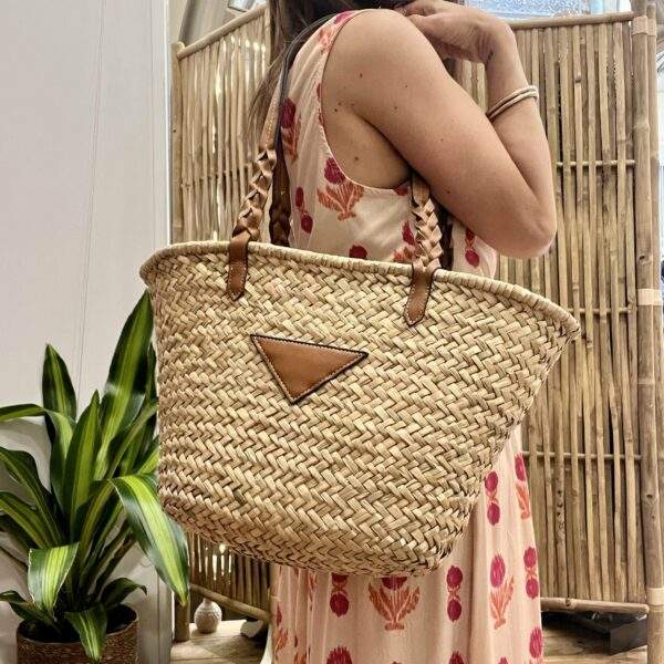 Sac shopping en paille – Anses tressées – Petit format élégant