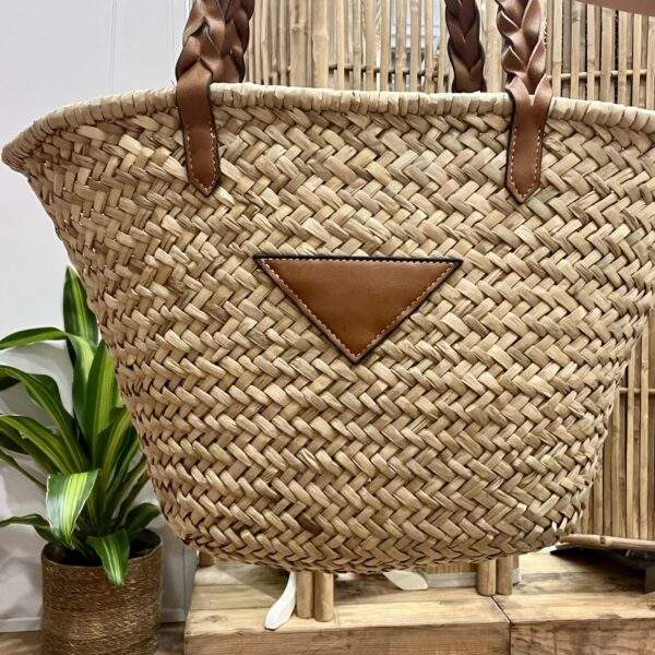 Sac shopping en paille – Anses tressées – Petit format élégant – Image 4