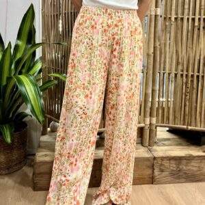 Pantalon fleuri GEORGIA – Taille unique