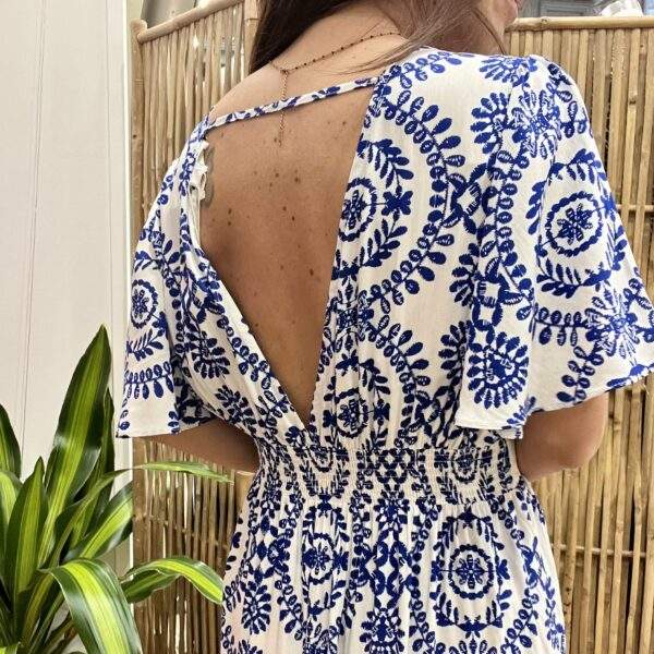 Robe JOSEPHINE à Motif Bleu – Féminité et Confort – Image 4