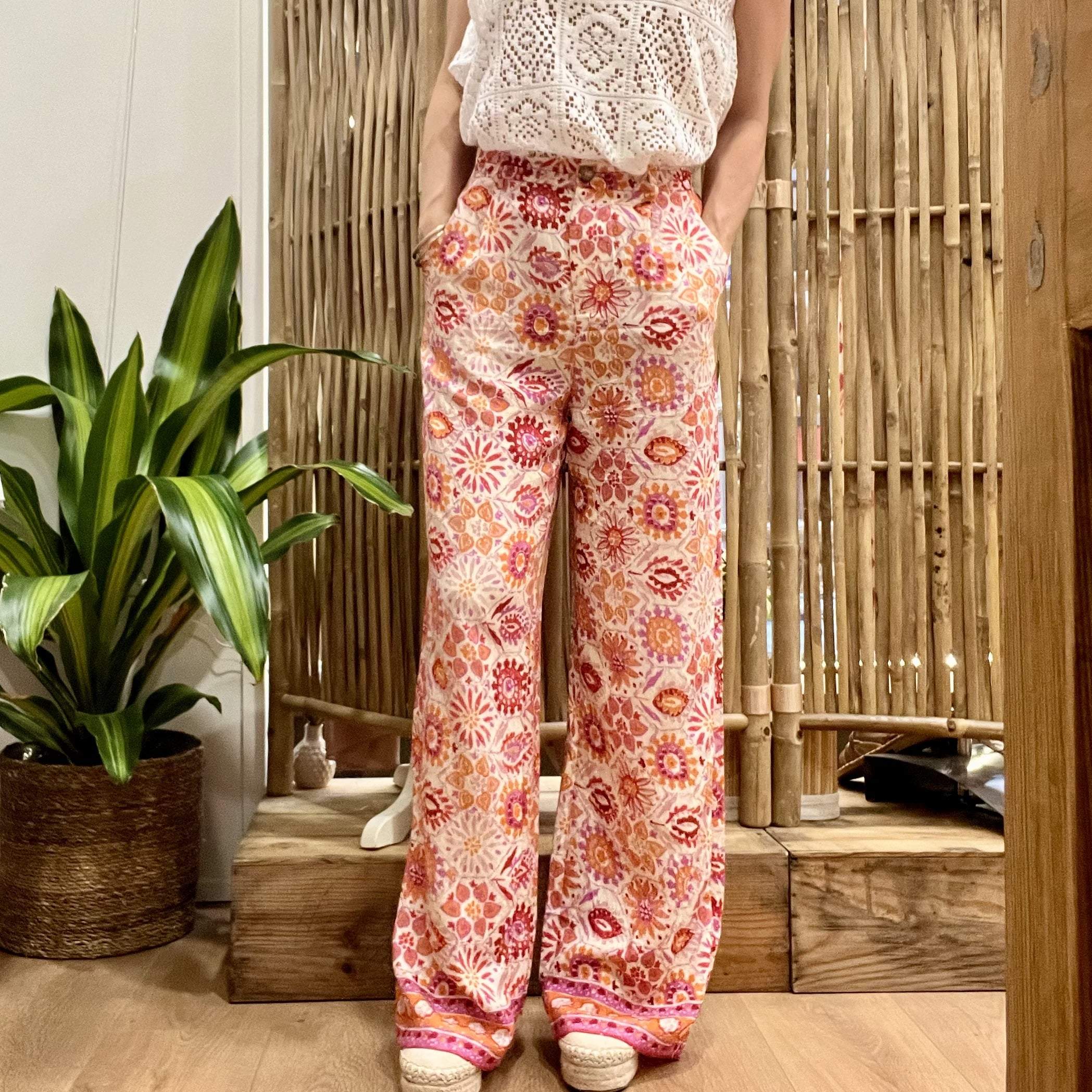 POPELINE BEZIERS PANTALON FLEURI SOLEA