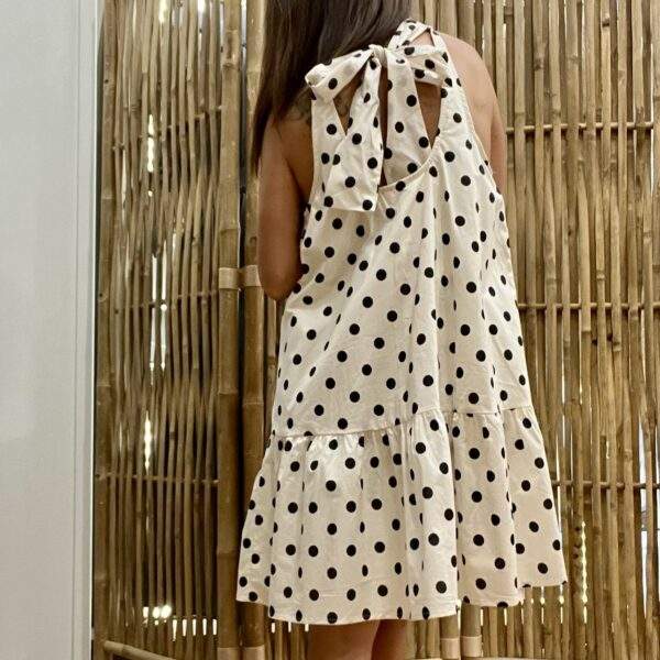Robe courte SISSI à pois + chouchou assorti – Look rétro et confort estival – Image 4