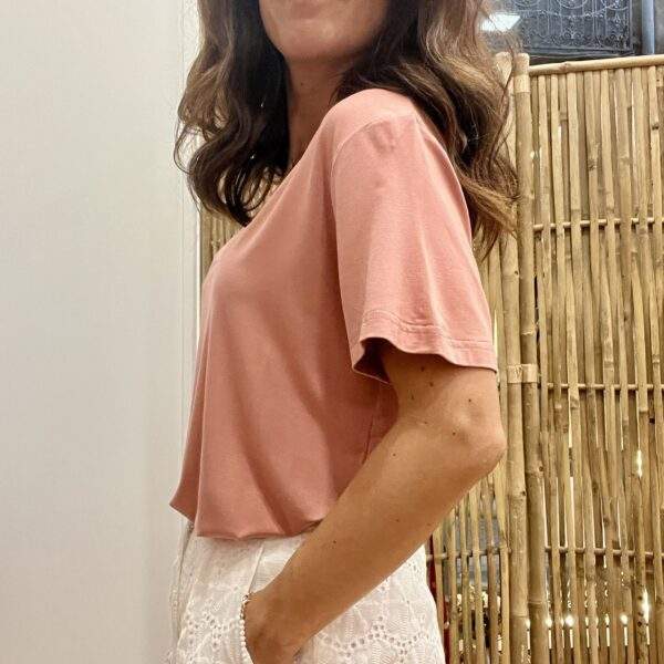 T-shirt YUNA vieux rose – Élégance discrète & confort – Image 3