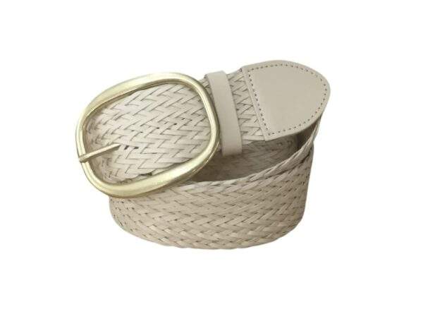 Ceinture Tressée Beige – Taille Unique