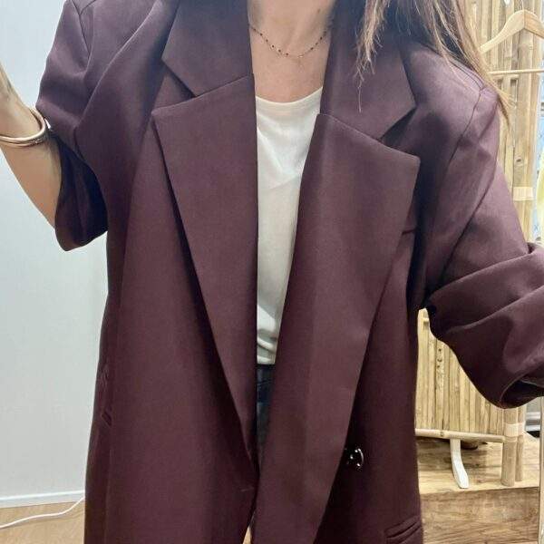 Blazer NINO Bordeaux – Oversize à manches courtes – Image 2