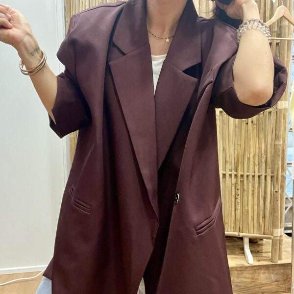 Blazer NINO Bordeaux – Oversize à manches courtes – Image 4