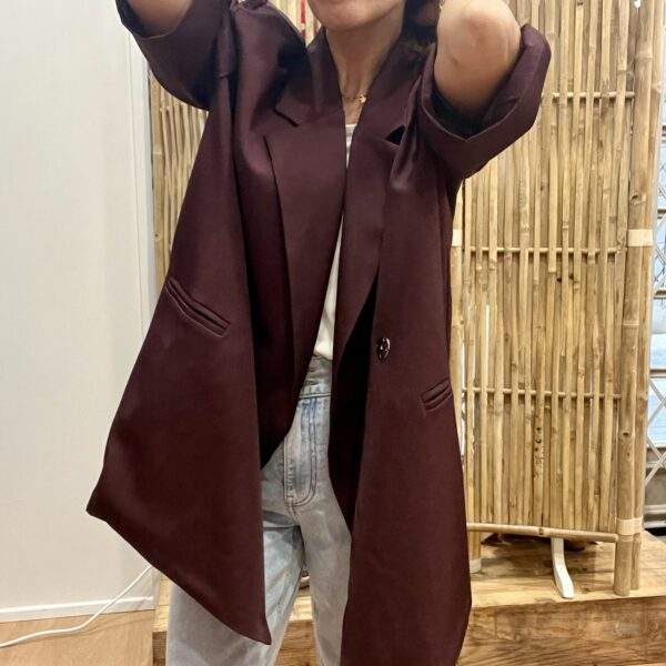 Blazer NINO Bordeaux – Oversize à manches courtes – Image 6