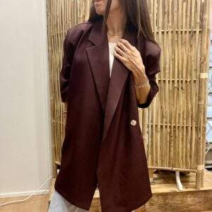 Blazer NINO Bordeaux – Oversize à manches courtes