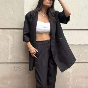 Blazer NINO Noir – Oversize à manches courtes