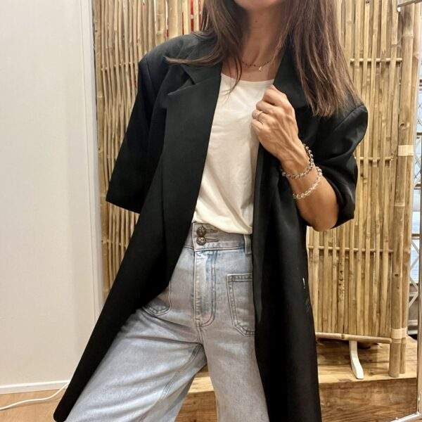 Blazer NINO Noir – Oversize à manches courtes – Image 3