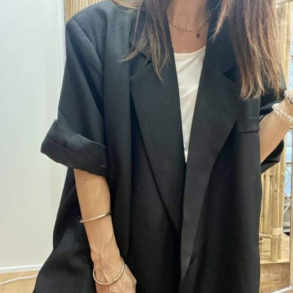 Blazer NINO Noir – Oversize à manches courtes – Image 4