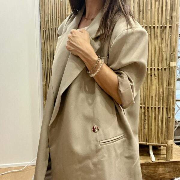 Blazer NINO Taupe – Oversize à manches courtes – Image 3
