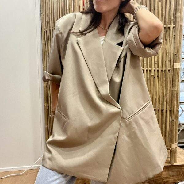 Blazer NINO Taupe – Oversize à manches courtes – Image 4