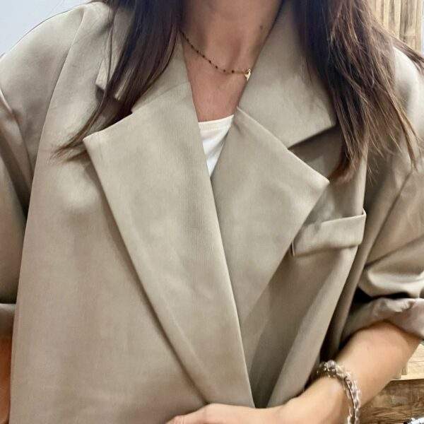 Blazer NINO Taupe – Oversize à manches courtes – Image 5