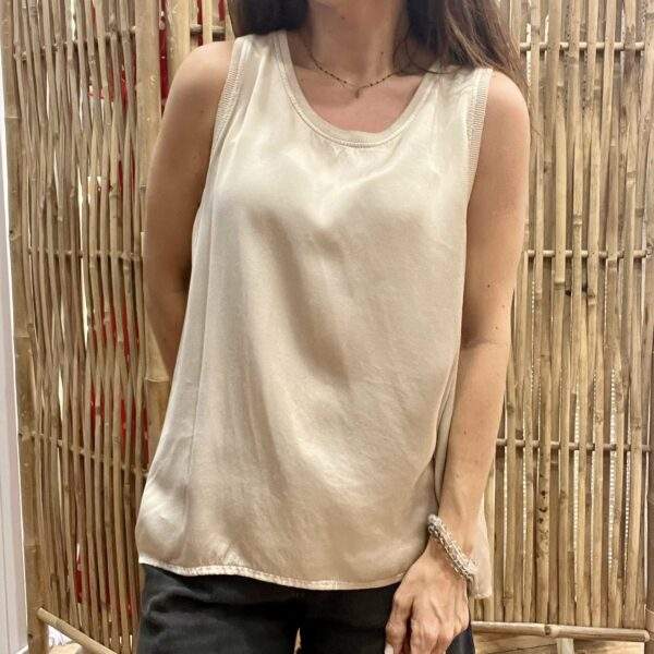 Débardeur col rond NOÉ beige – Image 2