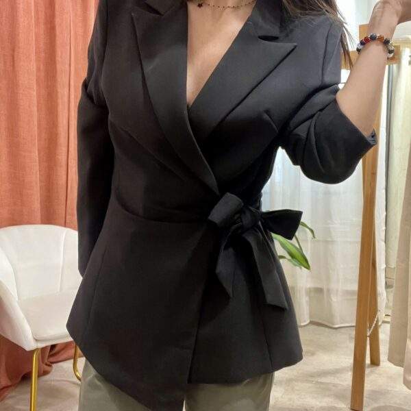 Blazer cintré OSAKA – À nouer à la taille – Image 3