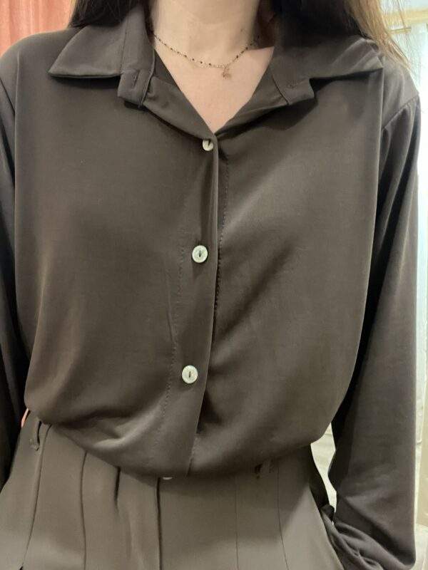 Chemise basique FLORENCE – chocolat