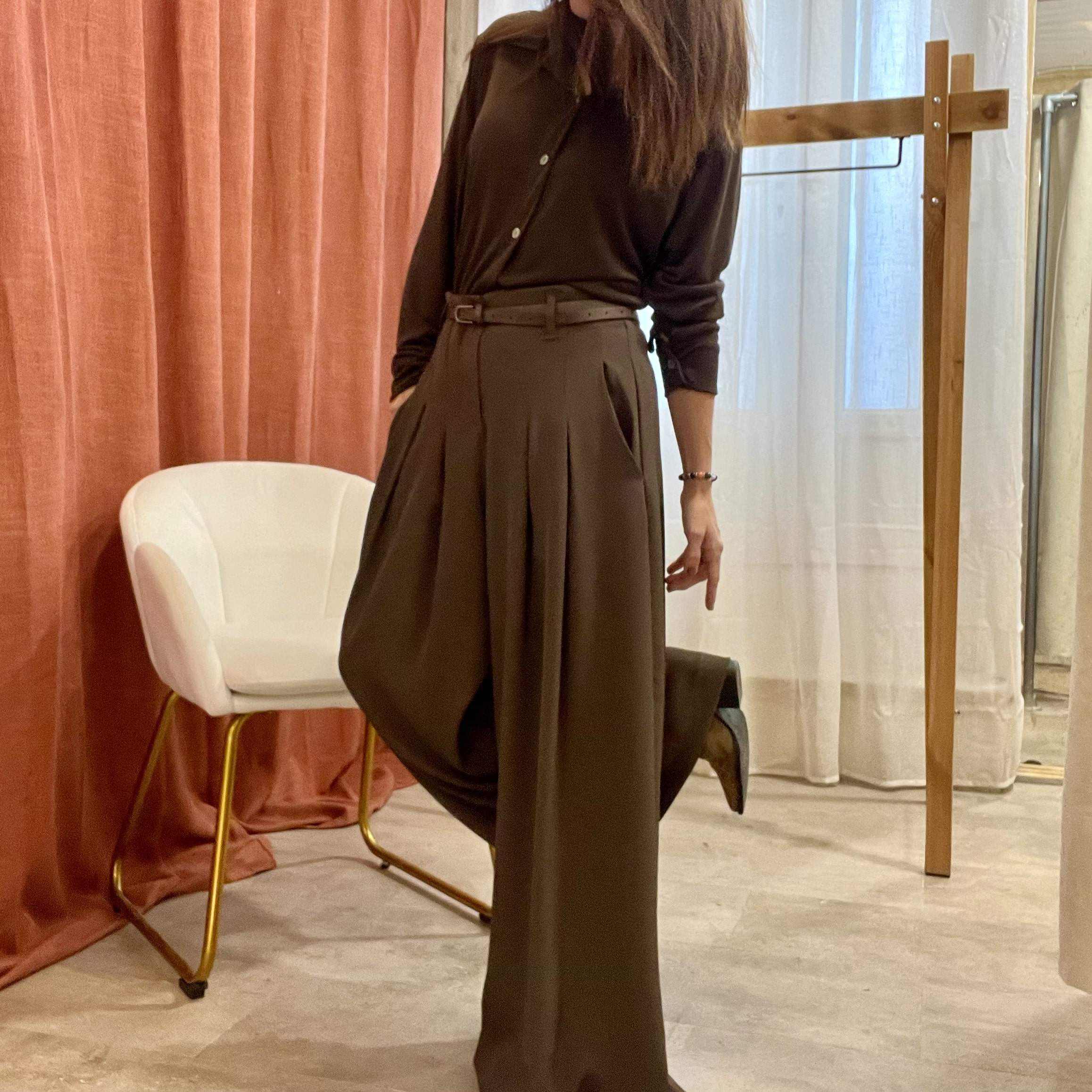 POPELINE BEZIERS PANTALON FLUIDE DENVER CHOCOLAT 2