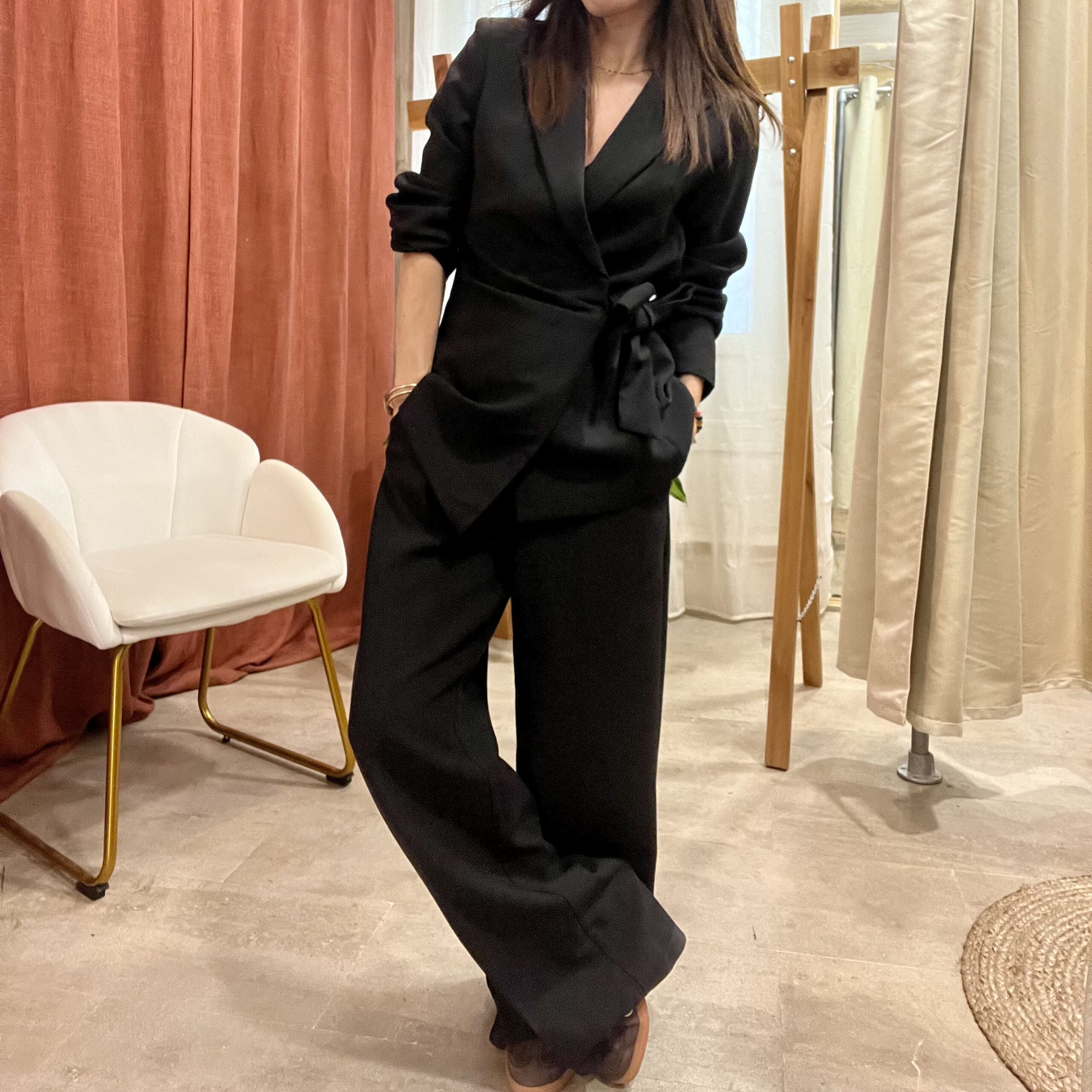 POPELINE BEZIERS PANTALON FLUIDE NOIR OSAKA 4