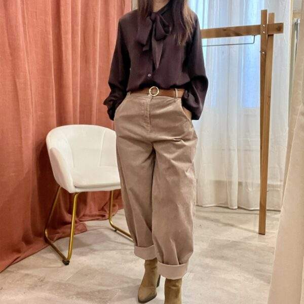 Pantalon en velours DALLAS – beige – Image 4
