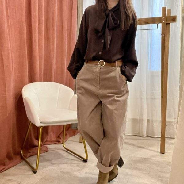 Pantalon en velours DALLAS – beige – Image 3