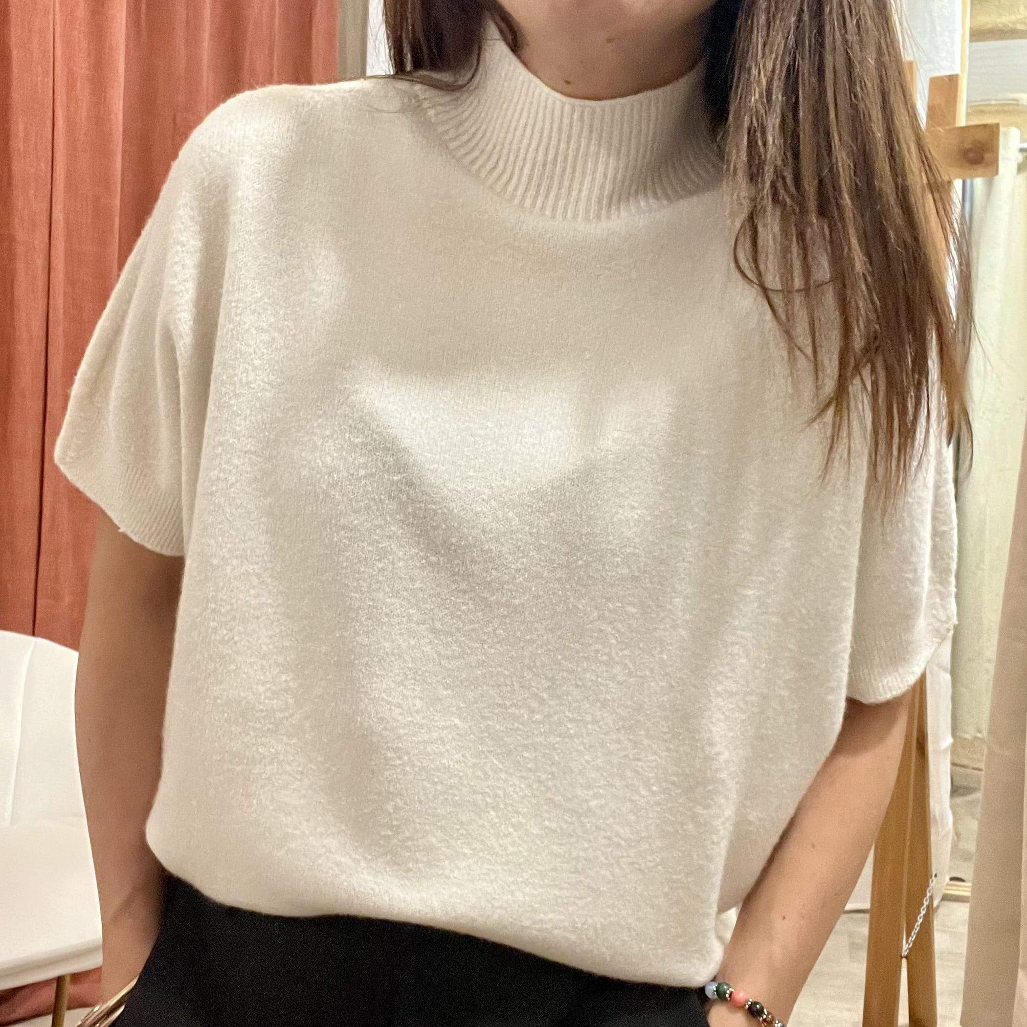 Pull manches courtes MILANO écru – Fabriqué en Italie – Image 3