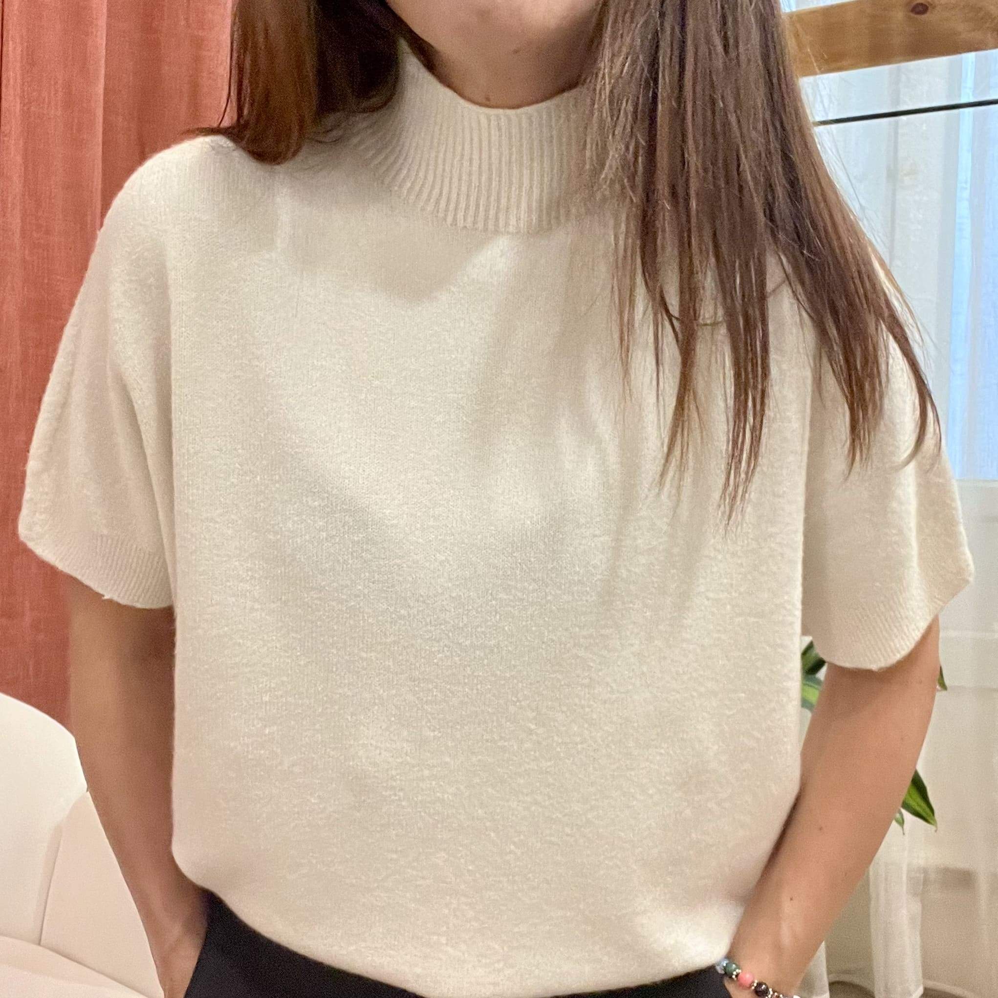 Pull manches courtes MILANO écru – Fabriqué en Italie – Image 4