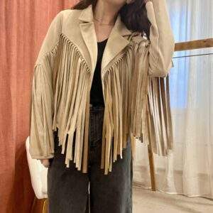 Veste à franges ARIZONA – beige