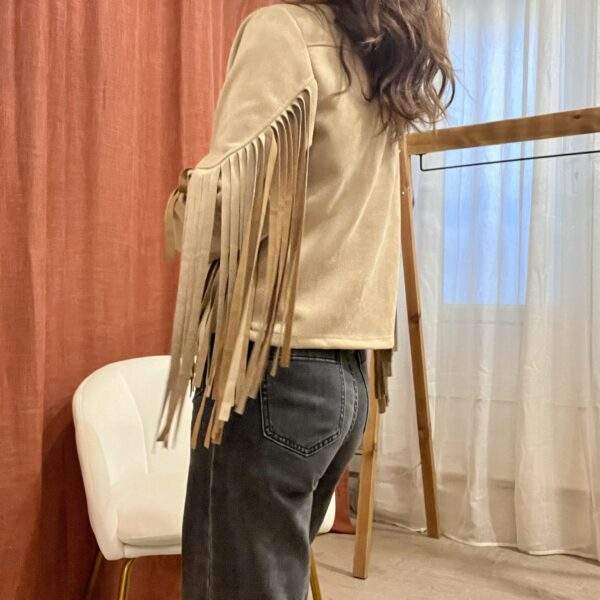 Veste à franges ARIZONA – beige – Image 3