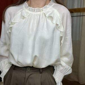 Blouse à volants VALENTINA – beige