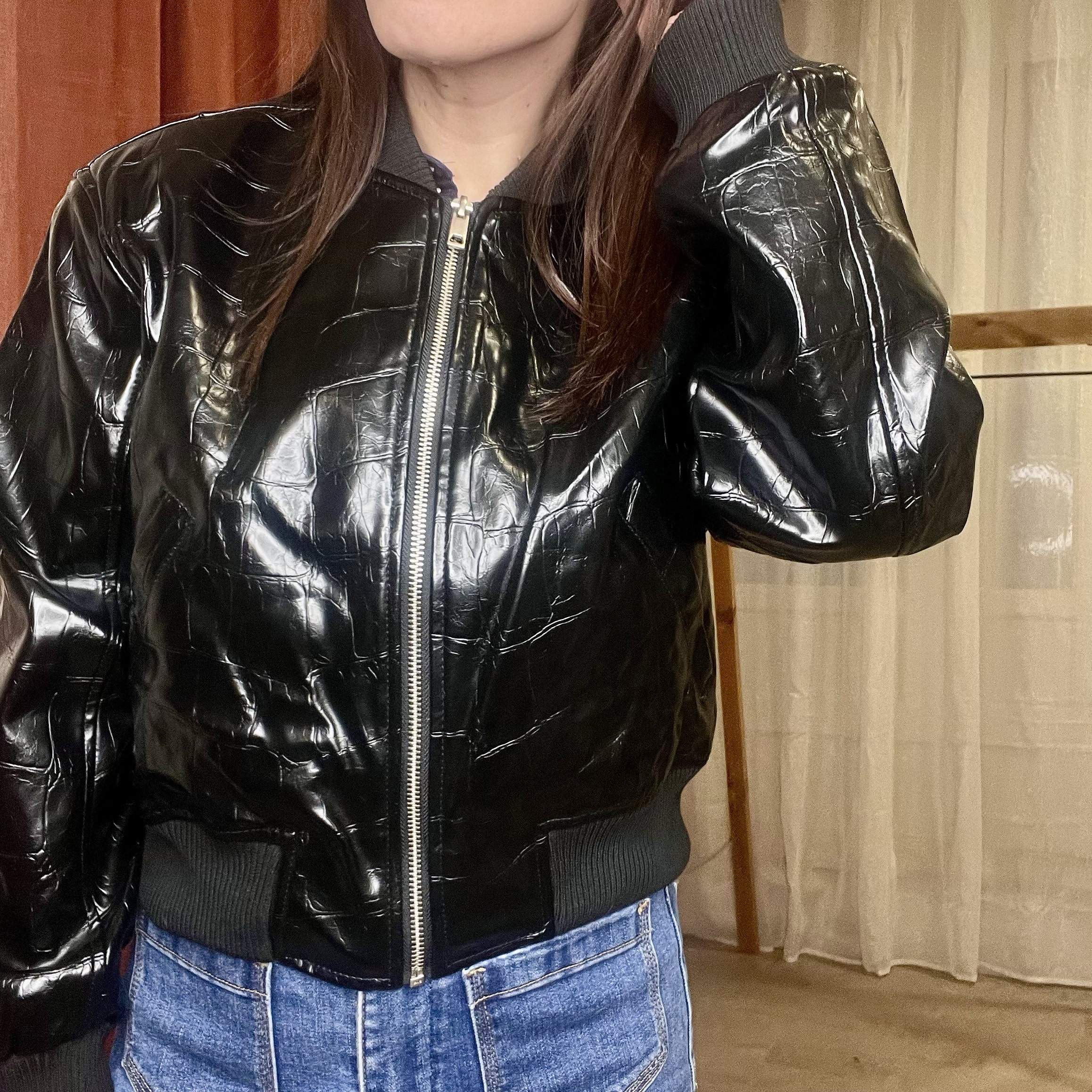 Bombers simili croco RIVOLI noir