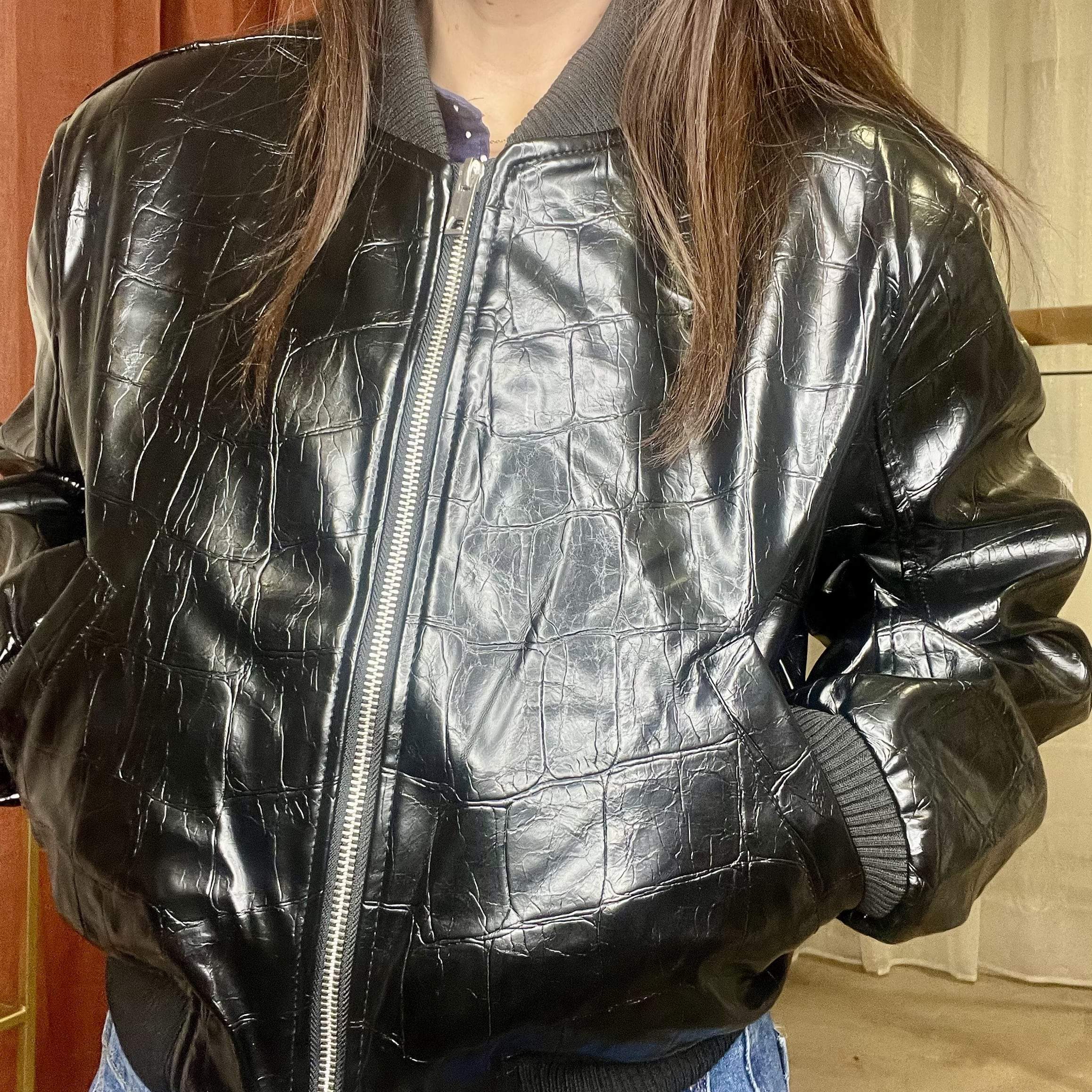 Bombers simili croco RIVOLI noir – Image 2