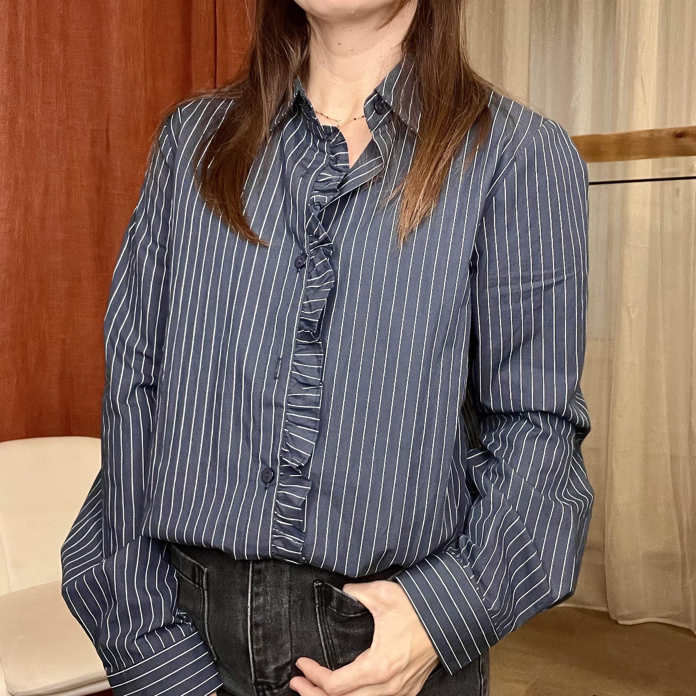 Chemise NINA – rayée bleue