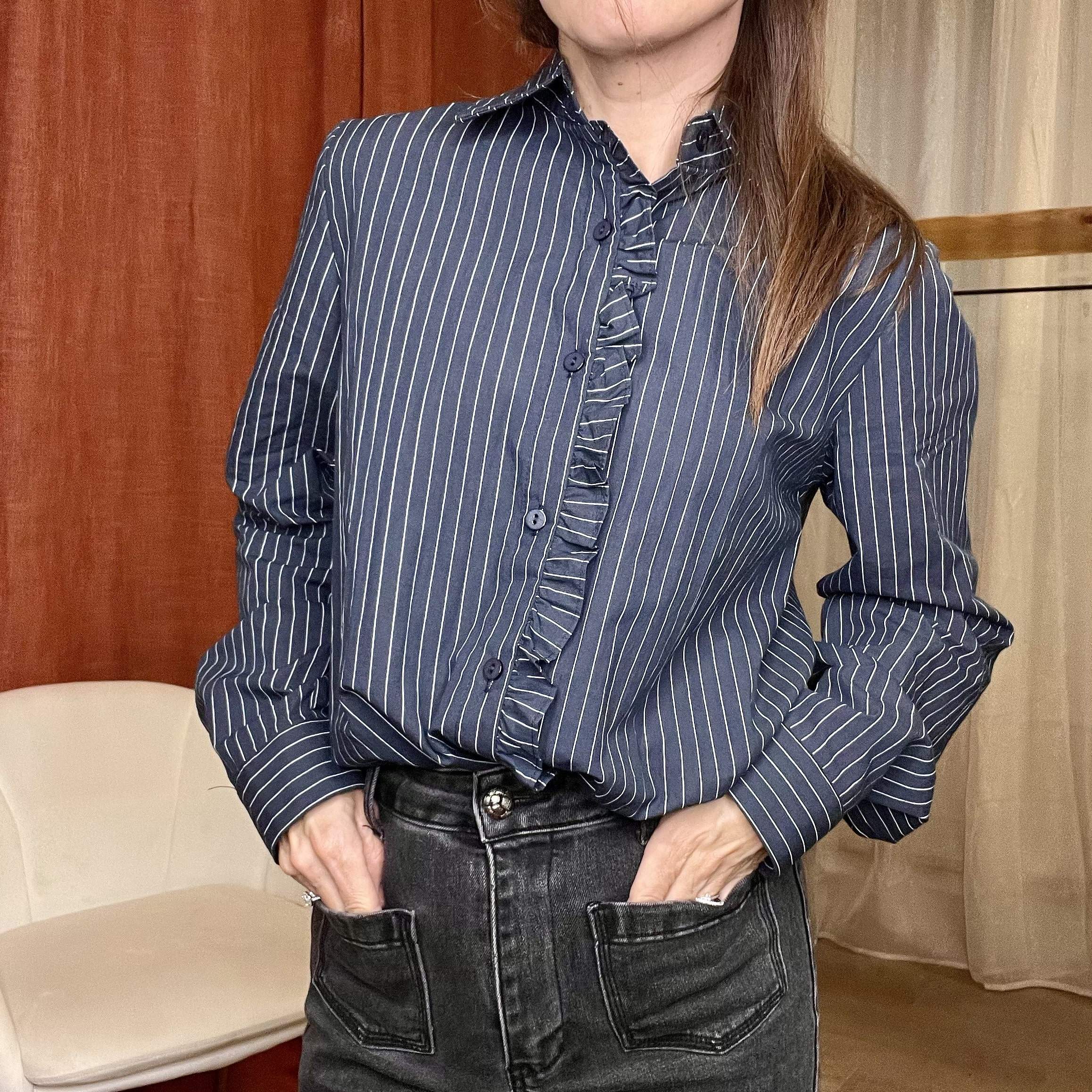 Chemise NINA – rayée bleue – Image 3