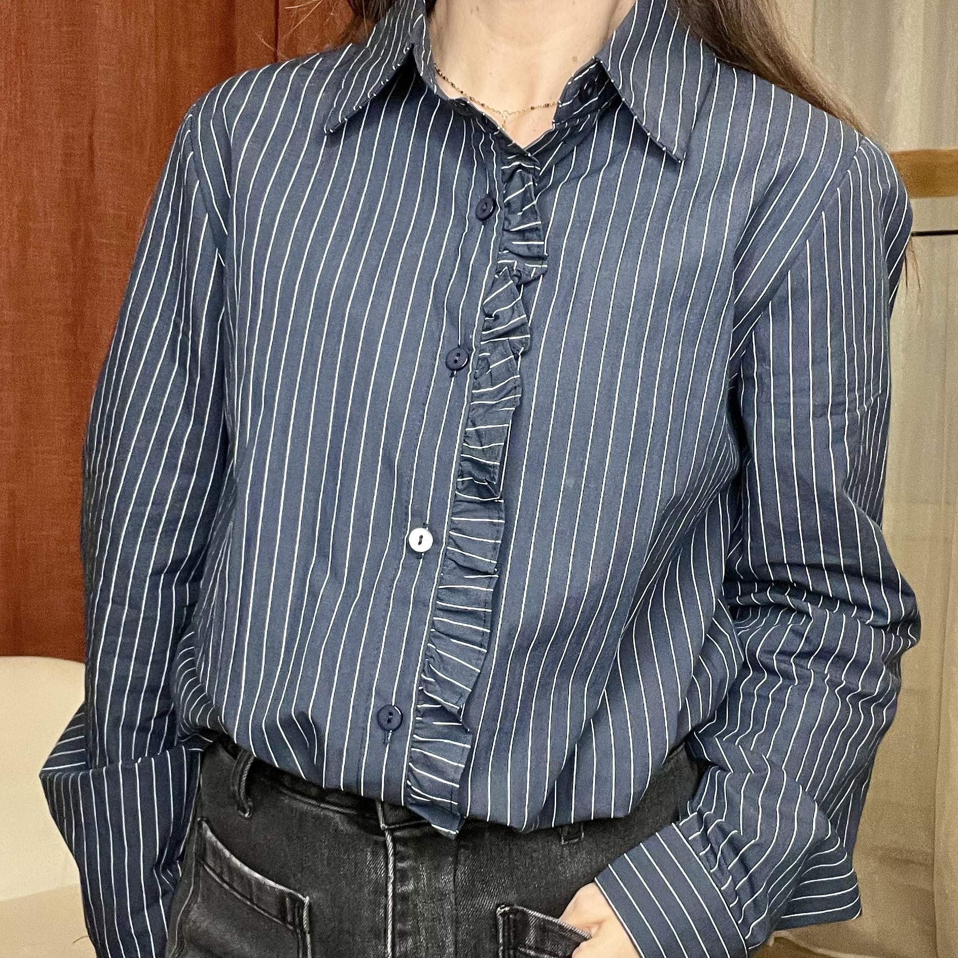 Chemise NINA – rayée bleue – Image 4