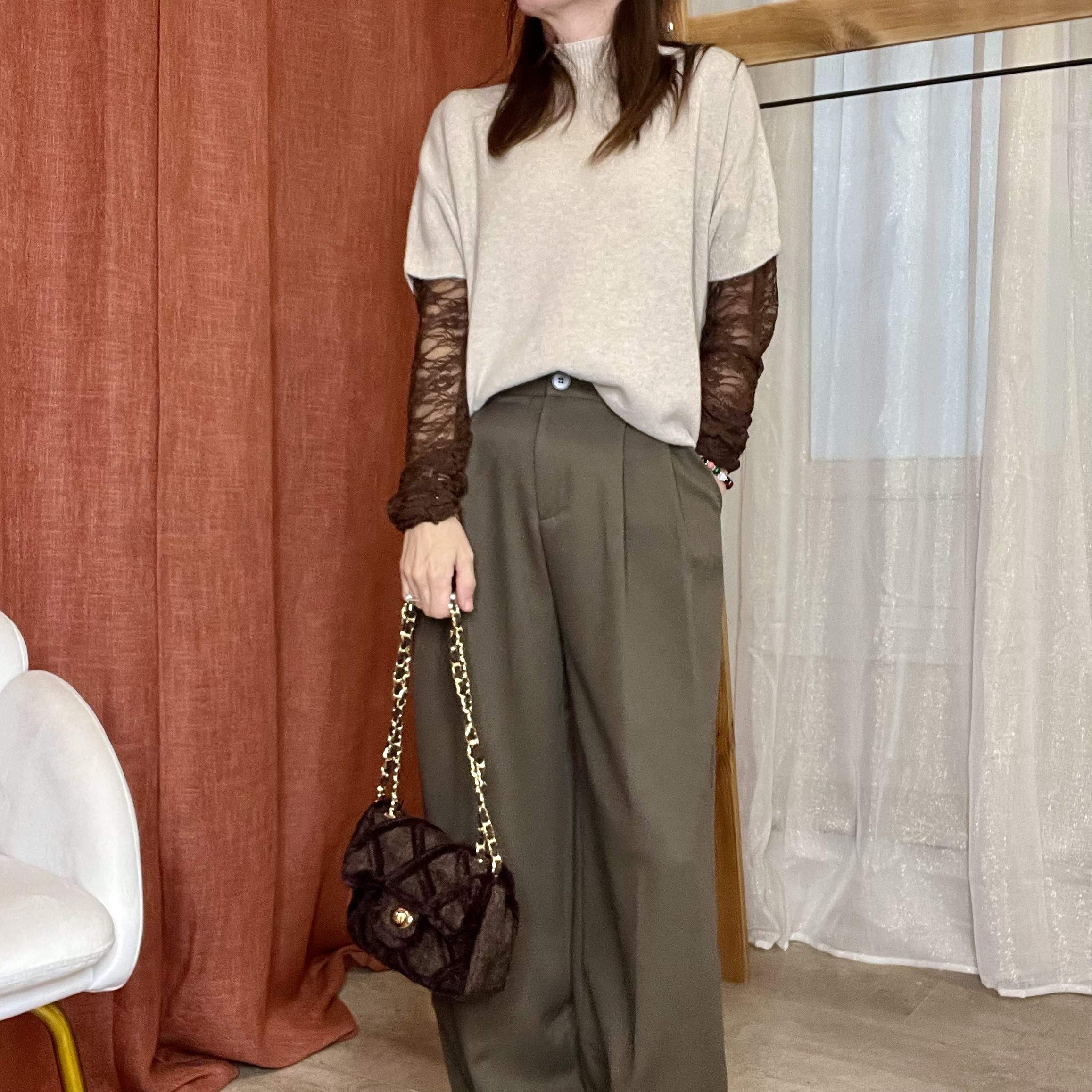 Pantalon de tailleur ENZO – brun foncé