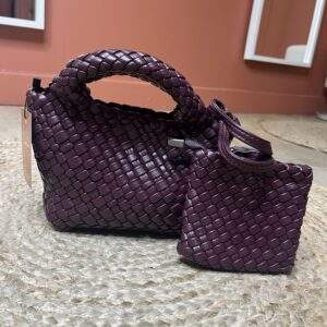 Sac hobo tressé bordeaux IRIS – synthétique